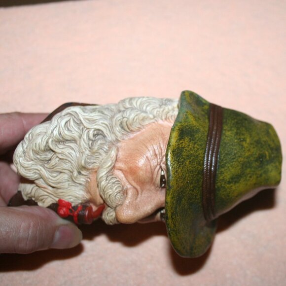 Vintage Tyrolean Bosson Mask Head Character Pancho Chalkware Wall Plaque - Picture 4 of 7